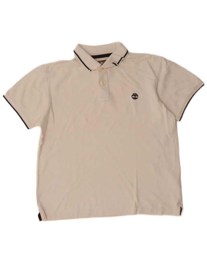 Timberland Herre Regular Fit Polo Shirt Medium hvid stribet bomuld