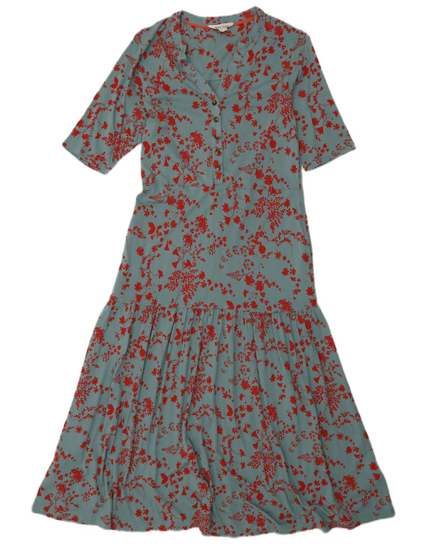 White Stuff Dame Maxi Tiered Dress UK 10 Small Green Floral