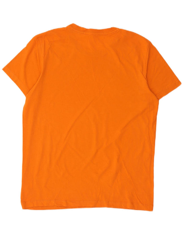 Calvin Klein Jeans Herre grafisk T-shirt Top XL Orange Bomuld