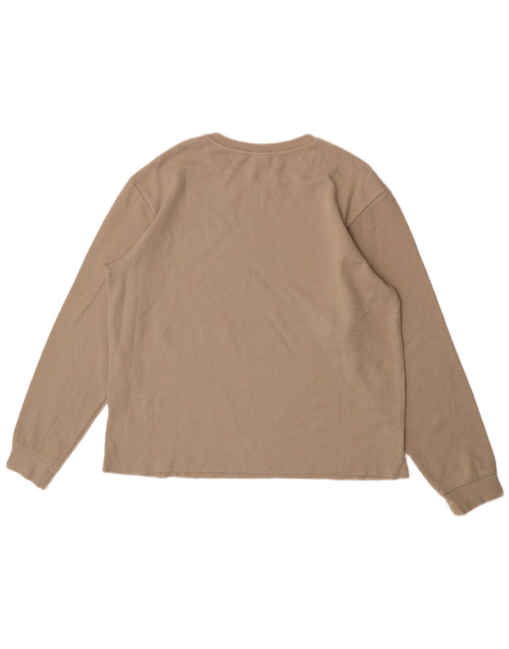 Zara Herre Top Langærmet Stor Beige Bomuld