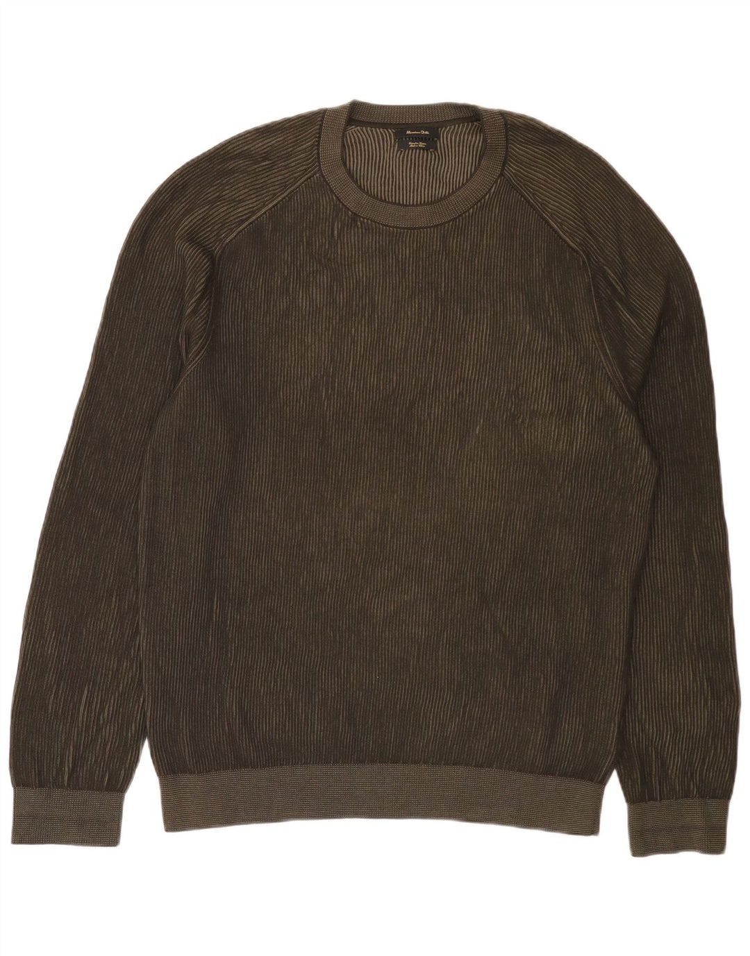 Massimo Dutti Herre sweater med rund hals XL Khaki Bomuld