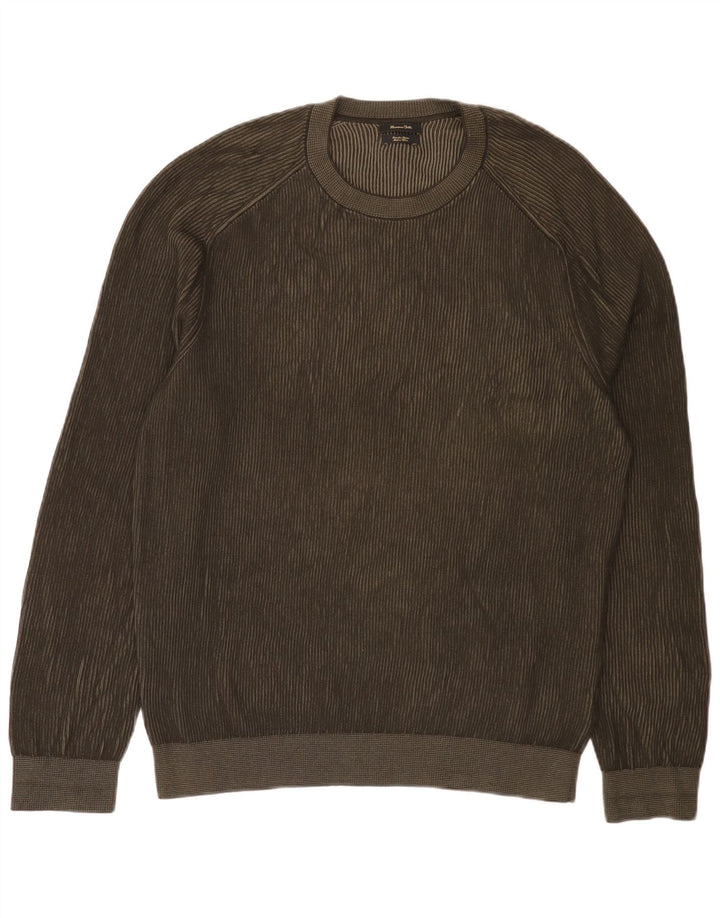 Massimo Dutti Herre sweater med rund hals XL Khaki Bomuld