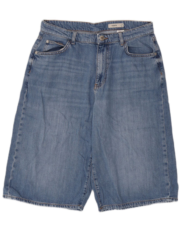 Marks & Spencer Dame Culotte Bermuda Denim Shorts UK 16 Large W34 Blue