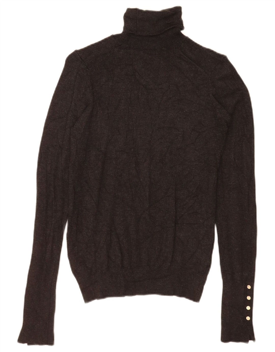 Zara Dame Rullehals Sweater UK 8 Small Grey Viscose