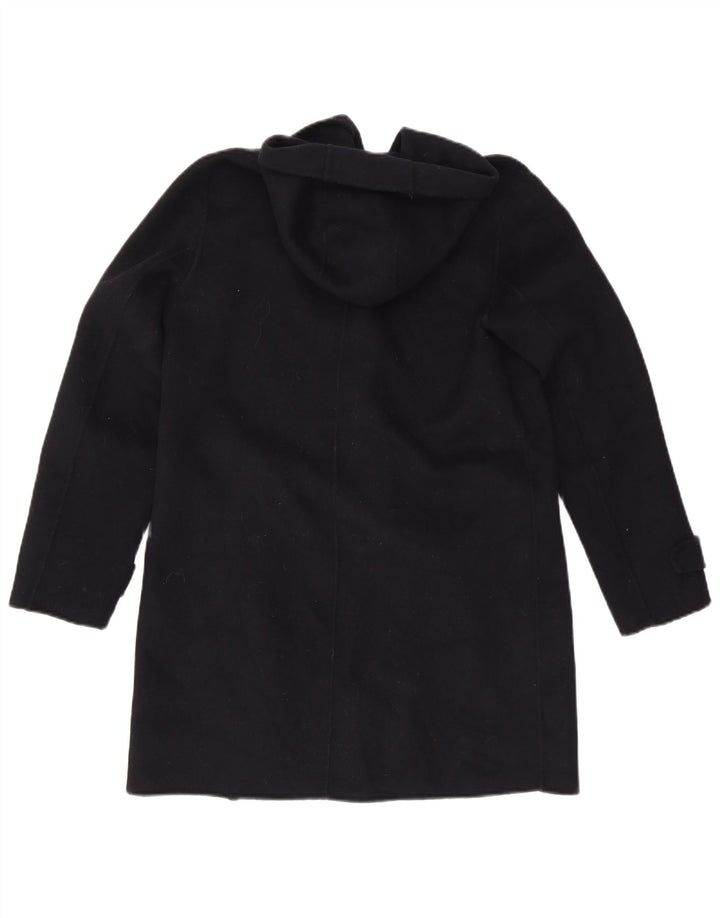 Zara Dame Hætte Overfrakke UK 14 Medium Sort