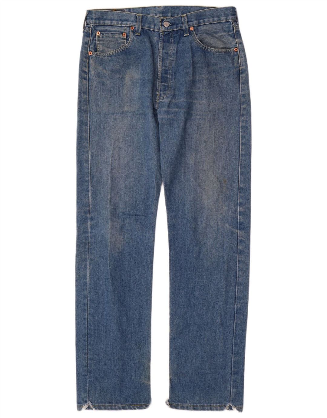 LEVI'S Herre 501 Straight Jeans W34 L34 Blå