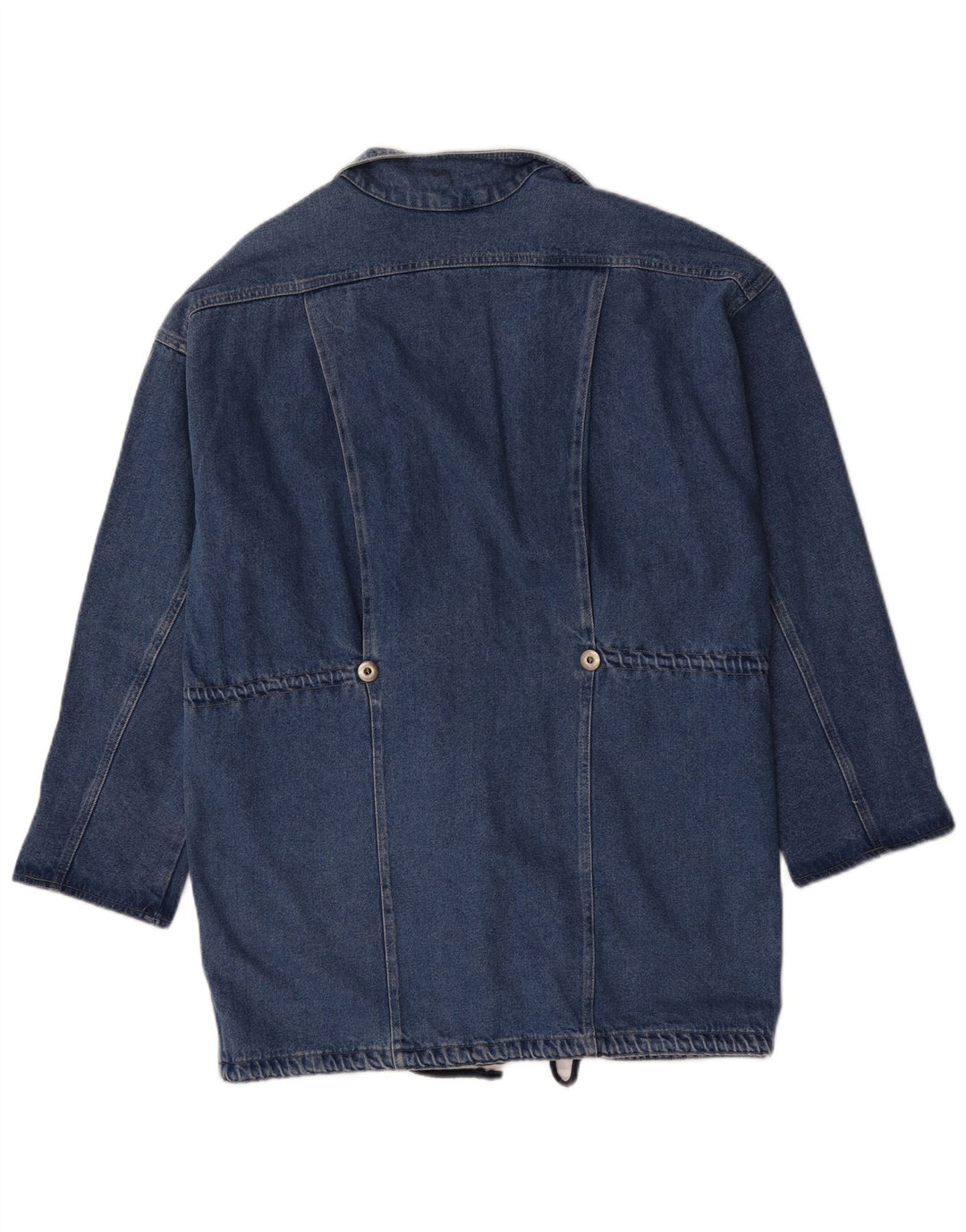 Vintage Dame Longline Double Breasted Blazer Jacket UK 16 Large Blue