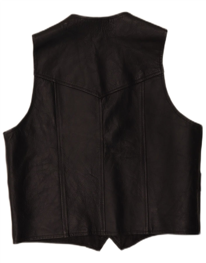 Vintage herre Biker læder vest 3XL sort
