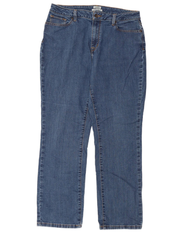 L.L.Bean Dame Classic Fit Straight Jeans US 14 XL W34 L29 Blå Bomuld