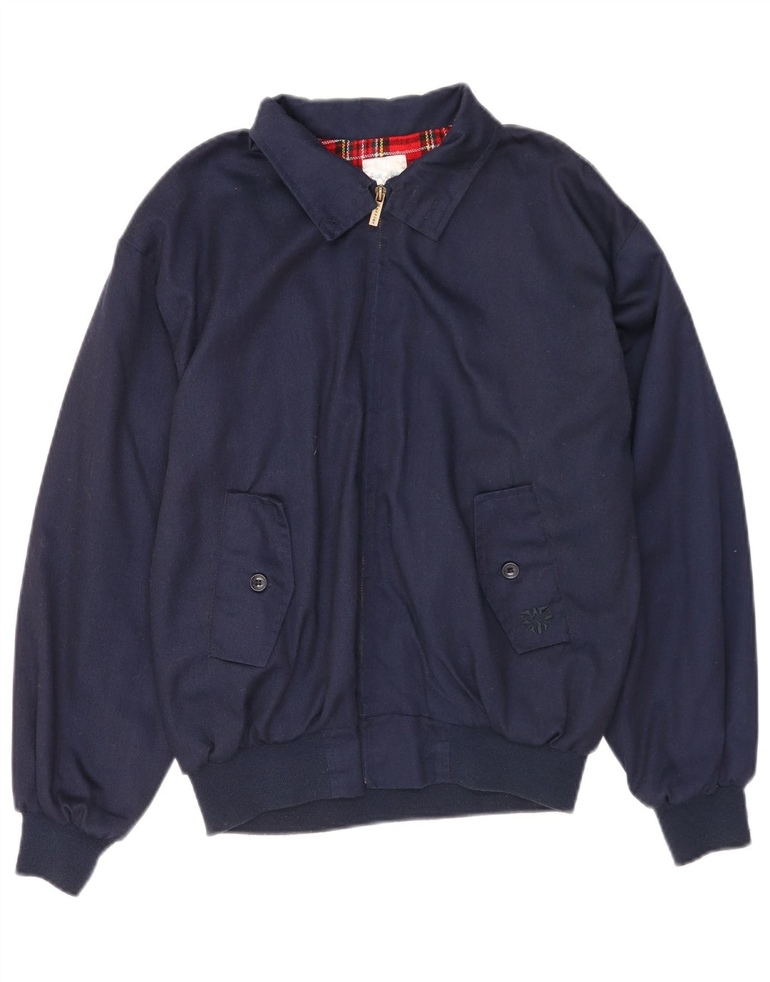 Vintage Bomber Jacket til mænd UK 36 Small Navy Blue Polyester