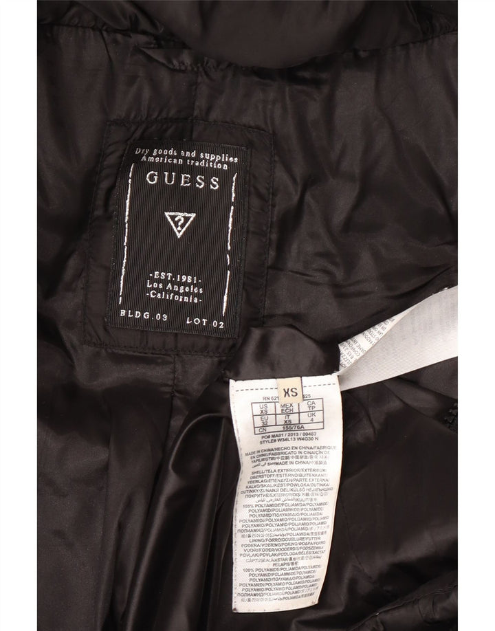 Guess Womens Oversized Polstret Frakke UK 4 XS Sort Polyamid