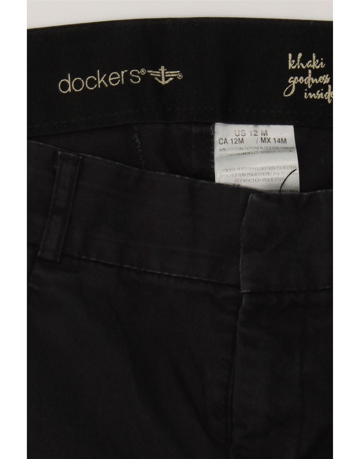 DOCKERS Womens Bootcut Casual Trousers US 12 Large W34 L30 Black Polyester Vintage Dockers and Second-Hand Dockers from Messina Hembry 