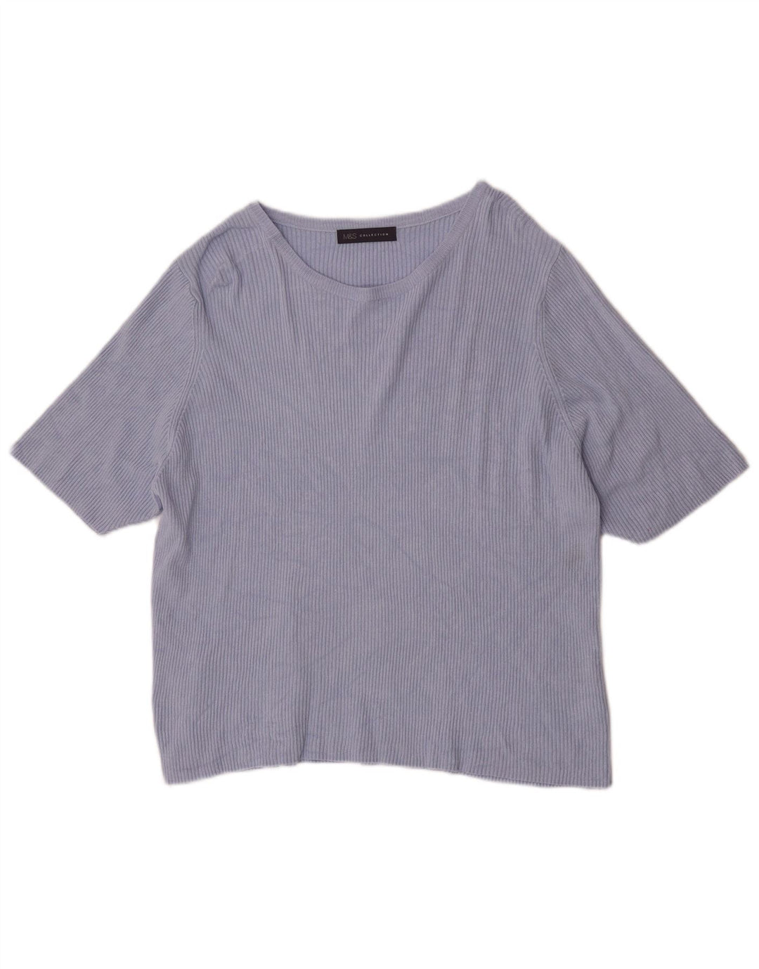 Marks & Spencer Dame T-Shirt Top UK 24 4XL Blå Viscose