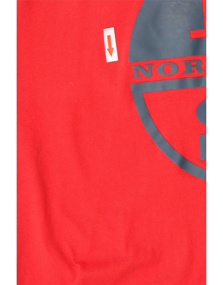 North Sails Herre Grafisk T-Shirt Top Medium Rød Bomuld