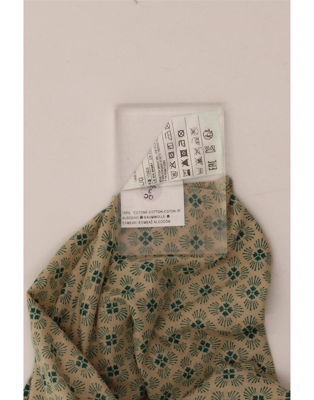 BENETTON Herreskjorte Stor grøn blomstret bomuld