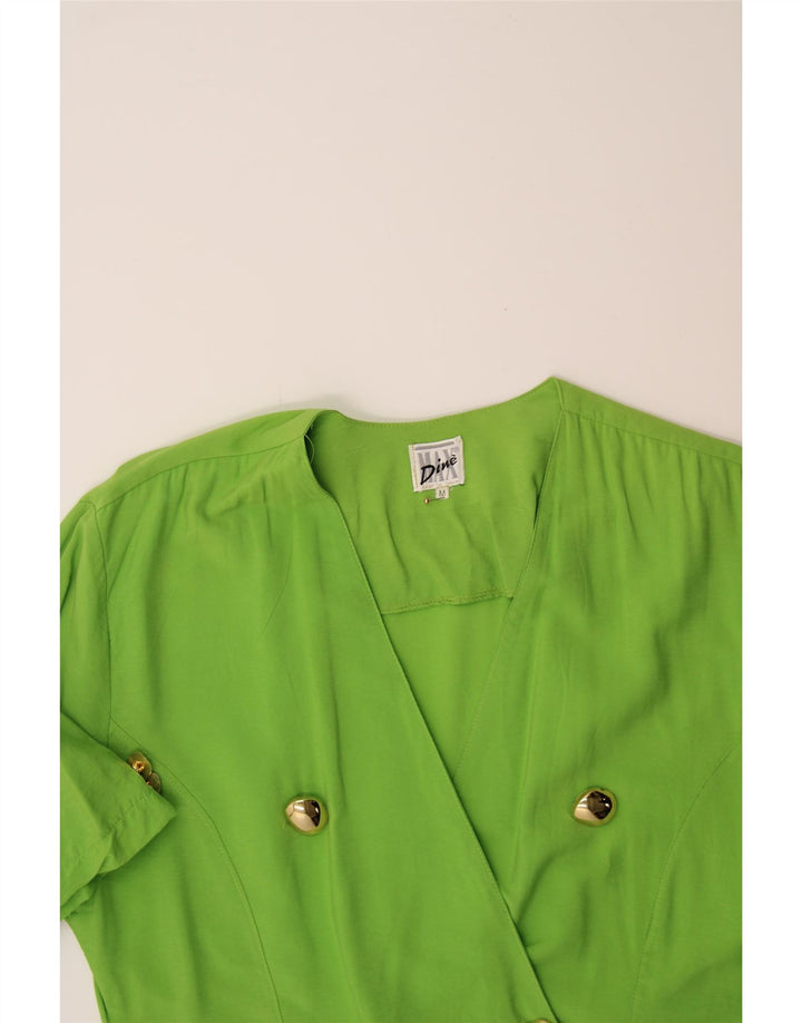 MAX DINE Womens Short Sleeve Shirt Dress UK 14 Medium Green Vintage Max Dine and Second-Hand Max Dine from Messina Hembry 