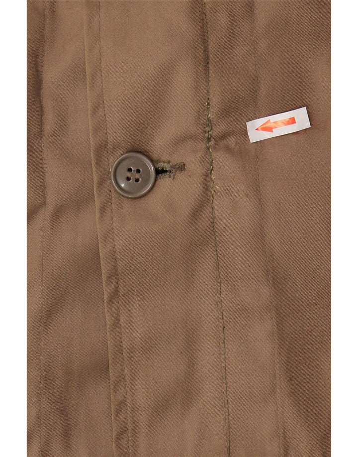 Vintage Herre Hætte Sherpa Parka Jakke IT 54 2XL Brun Polyester
