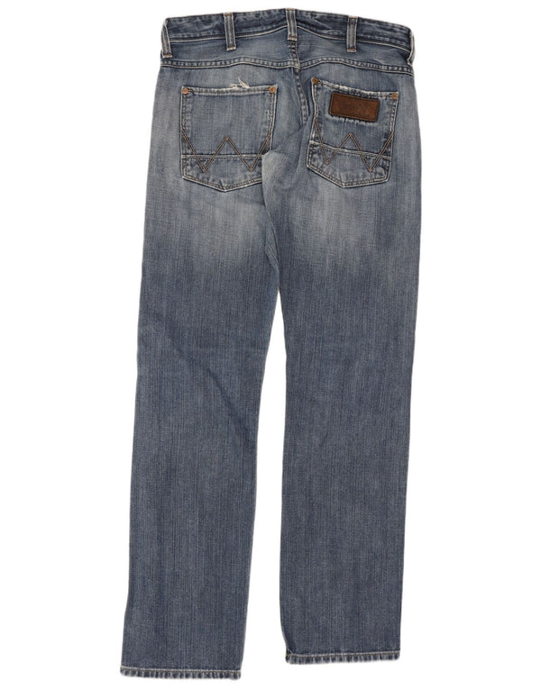 Wrangler Womens Crank Straight Jeans W32 L34 Blue Cotton