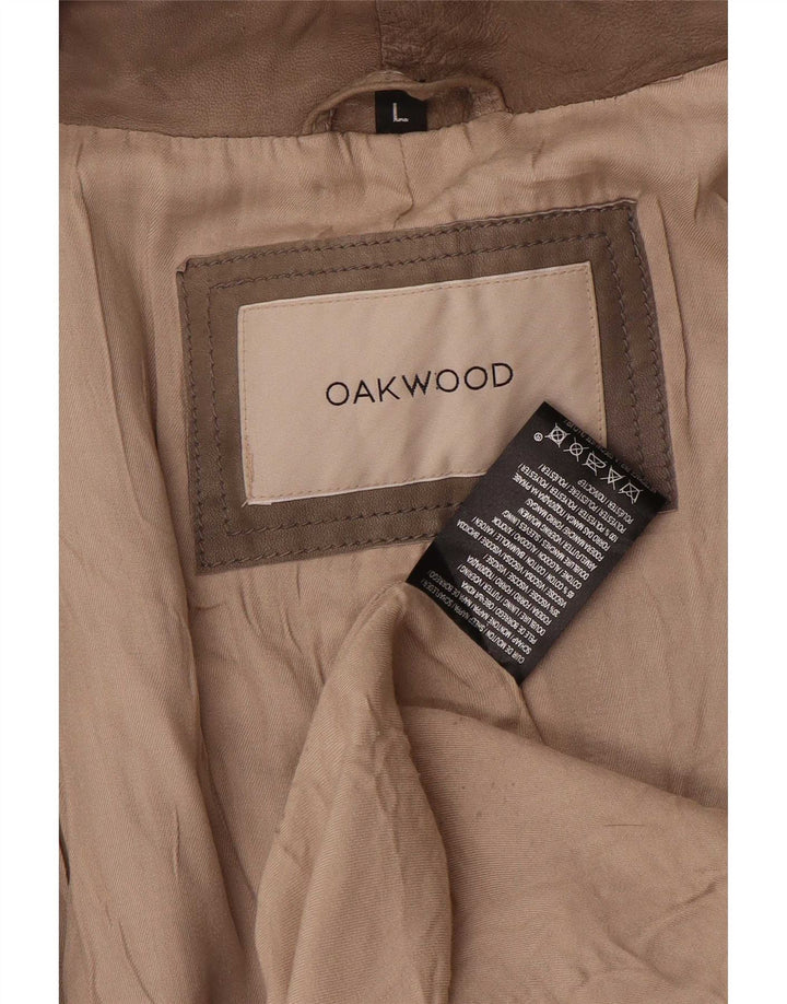 Oakwood Dame Læderjakke UK 14 Large Grå