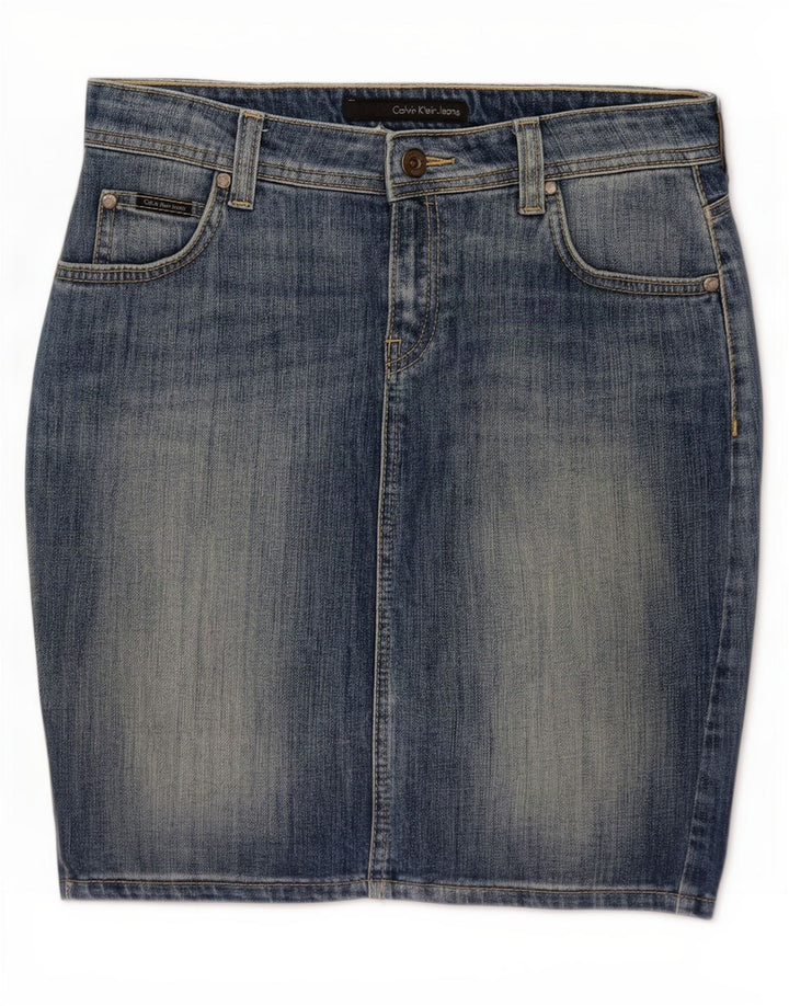 Calvin Klein Dame Denim Nederdel Medium W29 Blå Bomuld