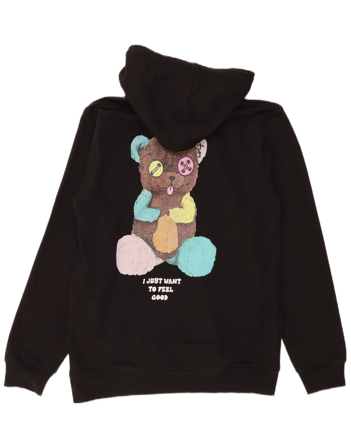 Barrows grafisk hættetrøje til kvinder UK 18 XL Sort bomuld