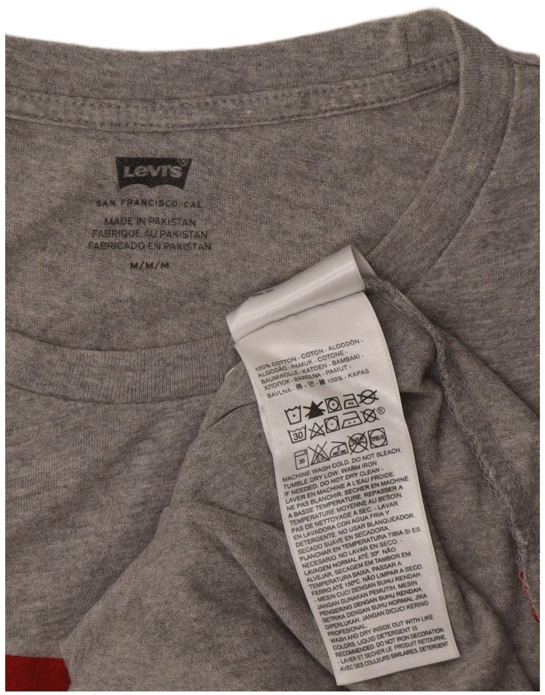Levi's Herre grafisk T-shirt top mellemgrå flækket bomuld