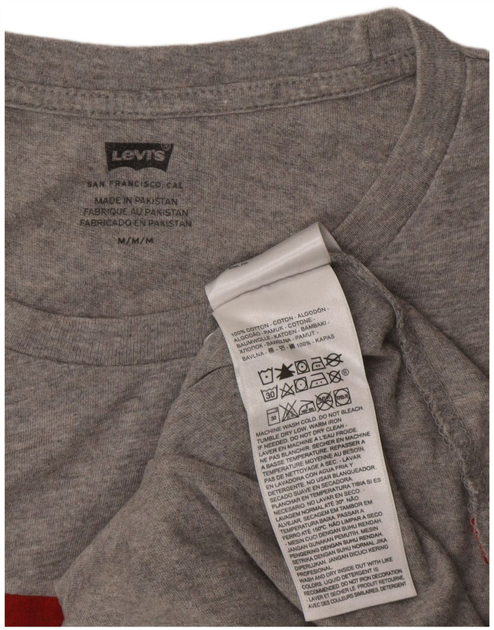 Levi's Herre grafisk T-shirt top mellemgrå flækket bomuld