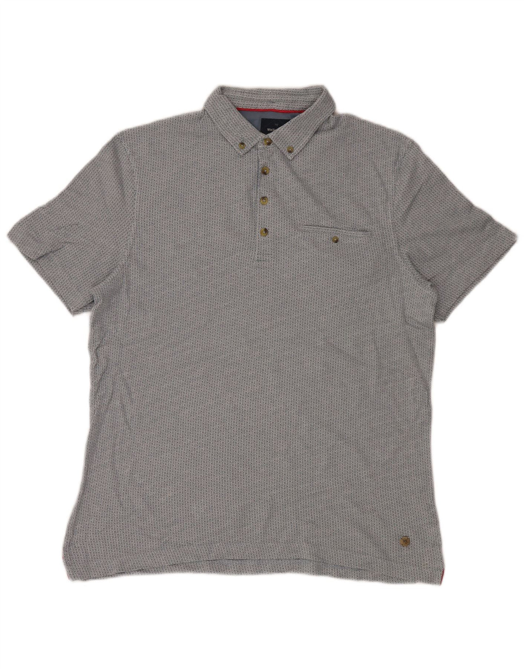 White Stuff Herre Polo Shirt Stor Blå Ikat Bomuld