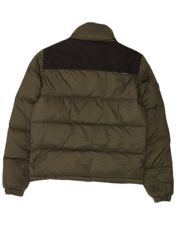 Superdry Polstret Herrejakke UK 38 Medium Khaki Colourblock Nylon