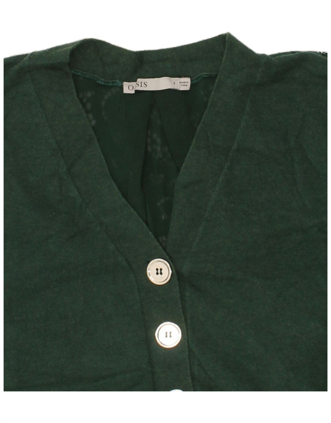 OASIS Womens Lace Cardigan Top UK 10 Small Green Viscose Vintage Oasis and Second-Hand Oasis from Messina Hembry 