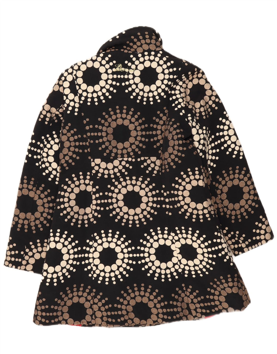 Desigual Dame Overfrakke EU 44 XL Sort Geometrisk Polyester