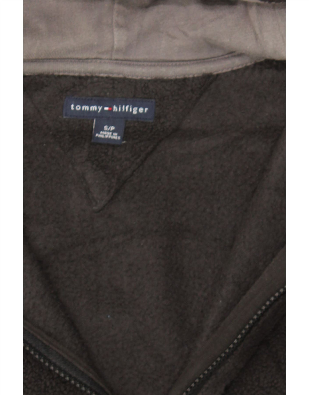 TOMMY HILFIGER Womens Hooded Fleece Jacket UK 10 Small Black Polyester Vintage Tommy Hilfiger and Second-Hand Tommy Hilfiger from Messina Hembry 