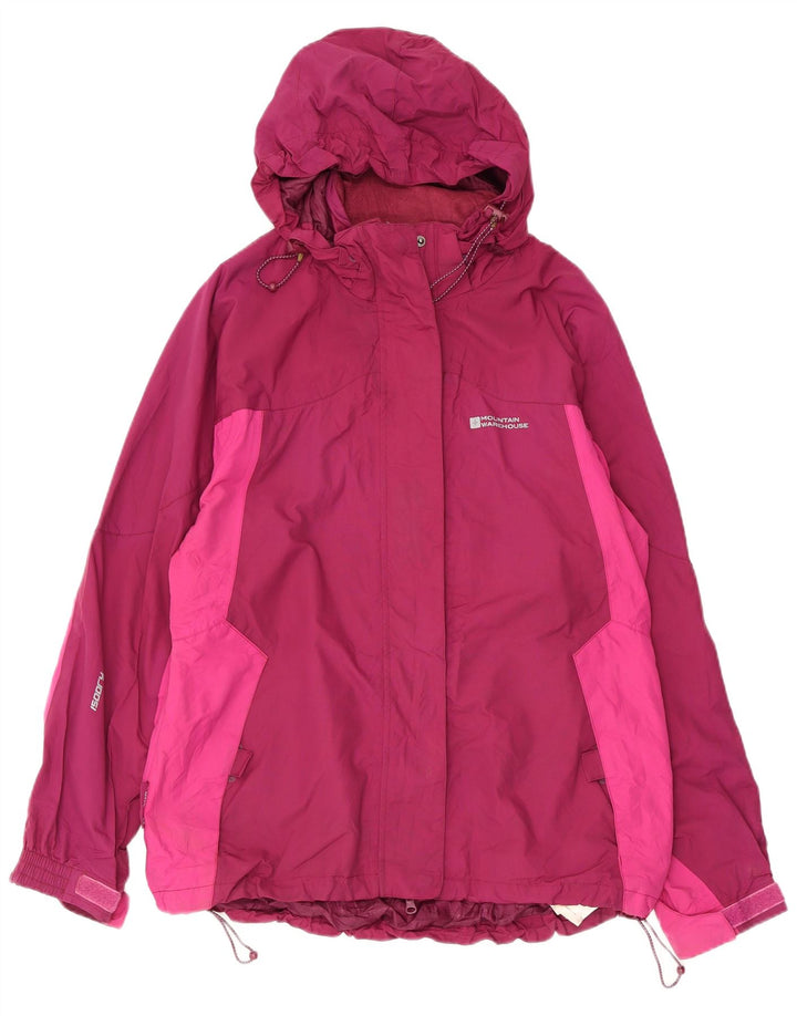 Mountain Warehouse Dame Regnjakke med hætte UK 14 Large Pink Colourblock