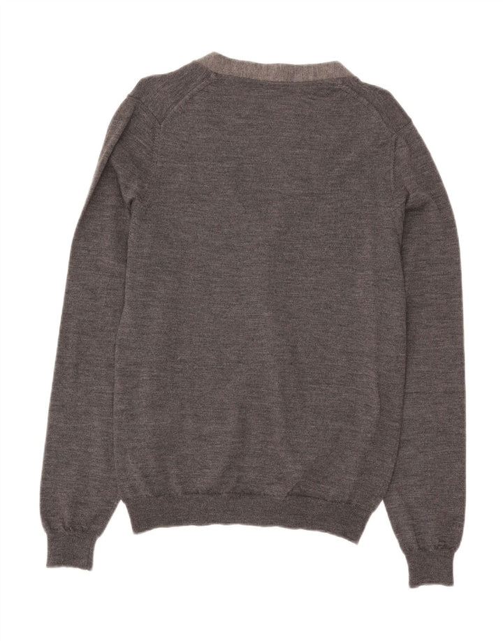 Zara Herre Cardigan Sweater Stor Grå Uld