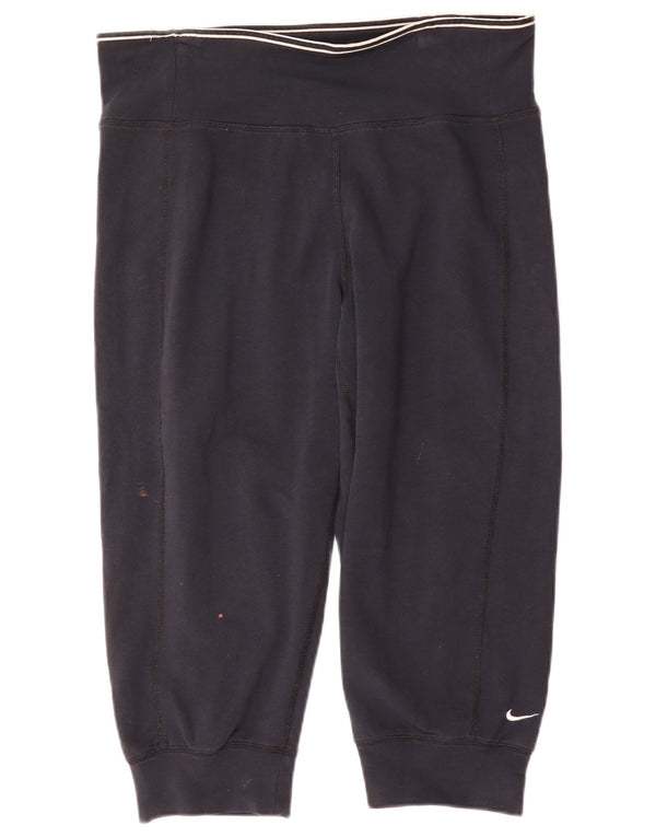 Nike Dame Dri Fit Capri Træningsdragt Bukser Joggers UK 14 Medium Navy Blue