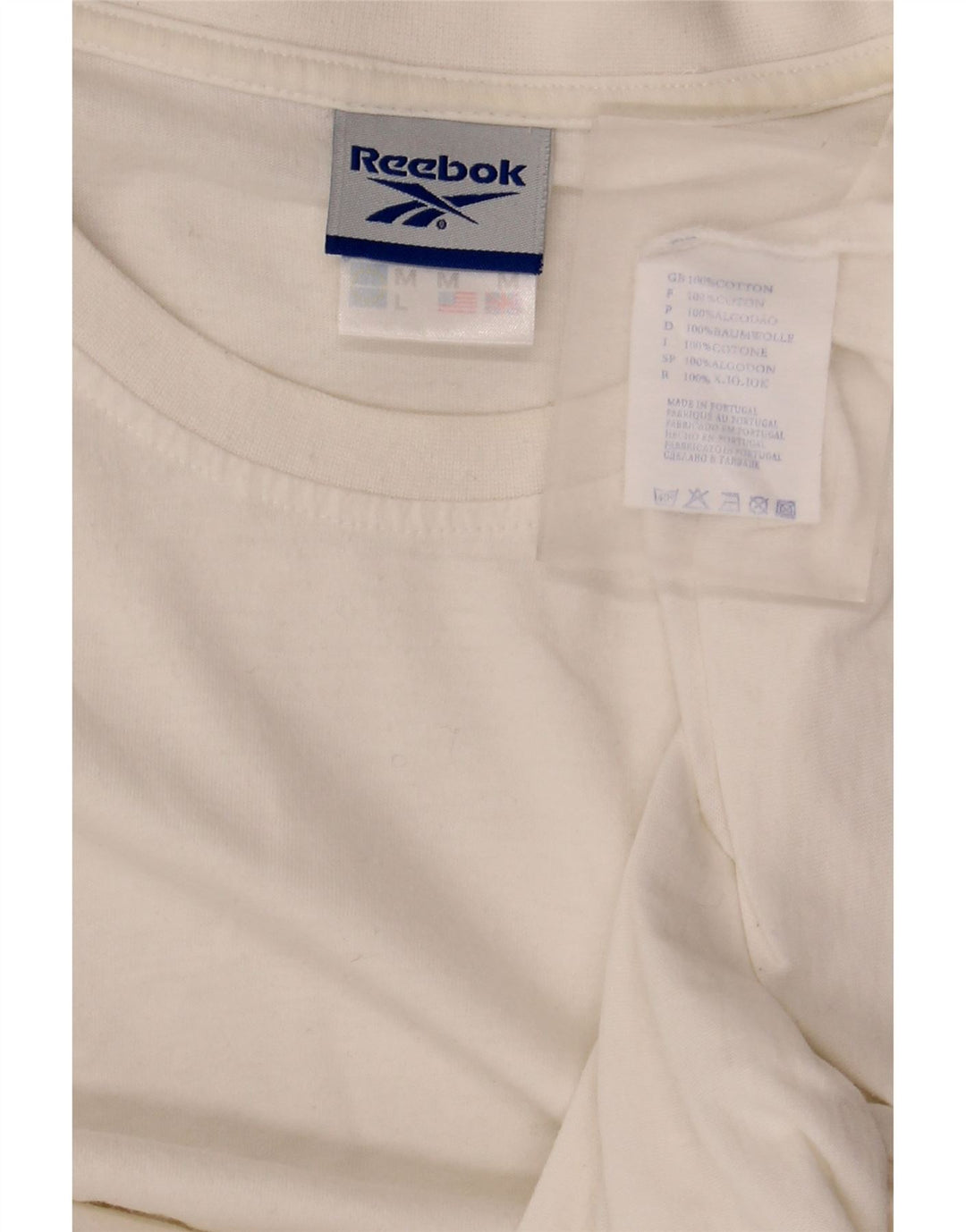Reebok Herre T-Shirt Top Medium Hvid Bomuld