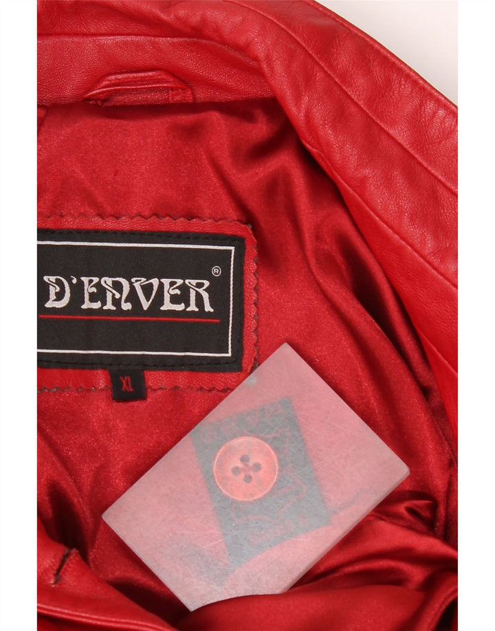 D'Enver læderfrakke til kvinder UK 18 XL rødt læder