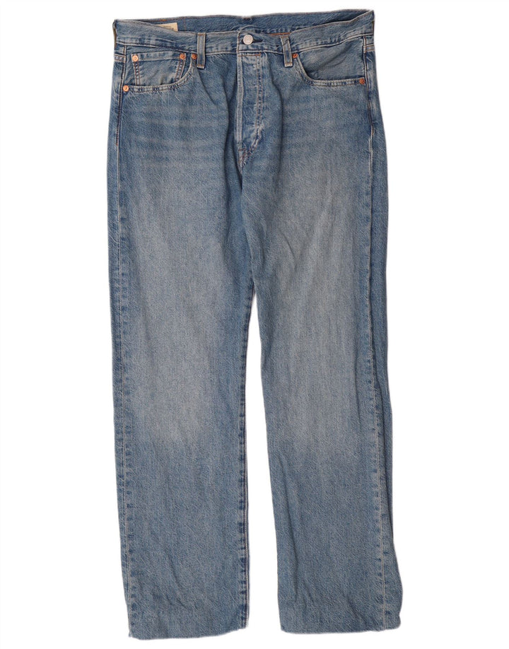 LEVI'S Herre 501 Straight Jeans W34 L29 Blå Bomuld
