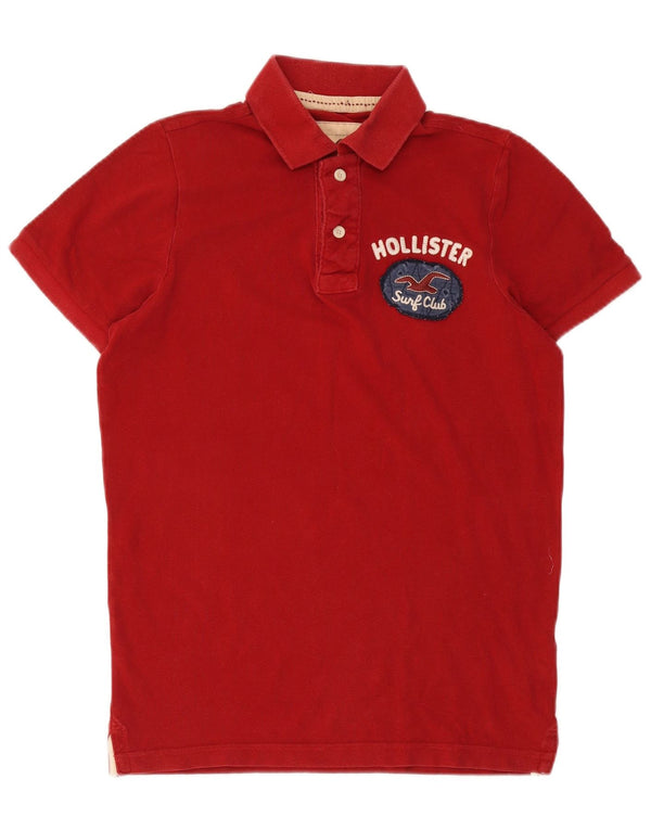 Hollister Herre grafisk poloshirt Medium rød bomuld