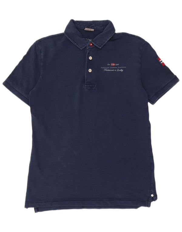 NAPAPIJRI Herre Custom Fit Polo Shirt Lille marineblå bomuld