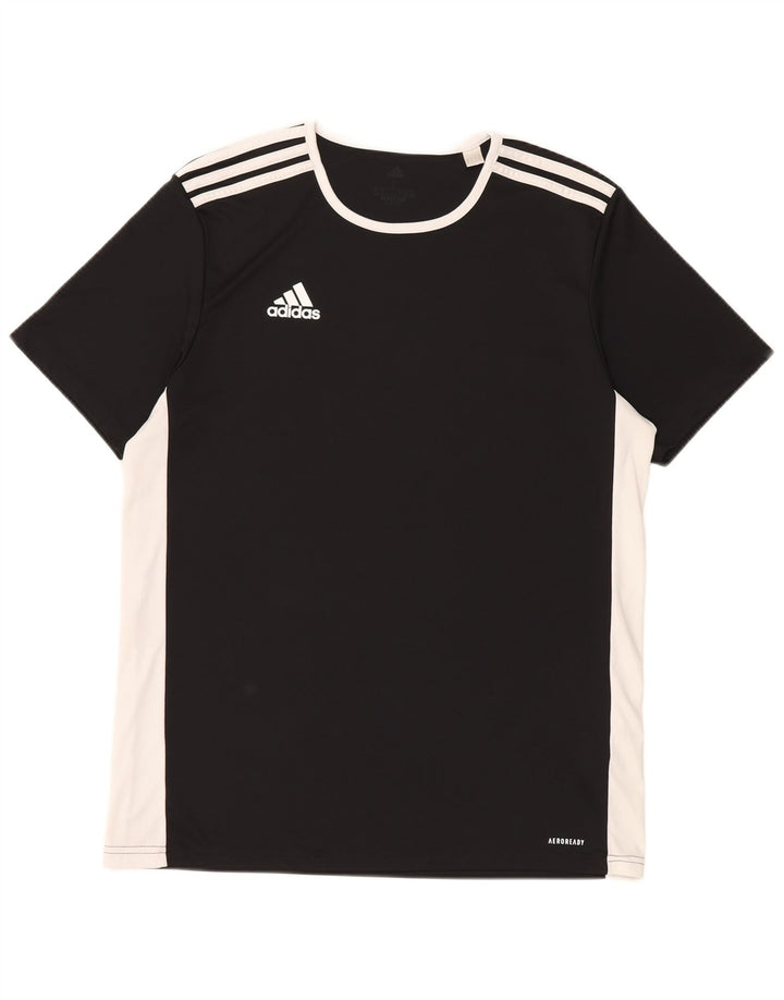 Adidas Herre Aeroready T-Shirt Top Stor Sort Colourblock Polyester