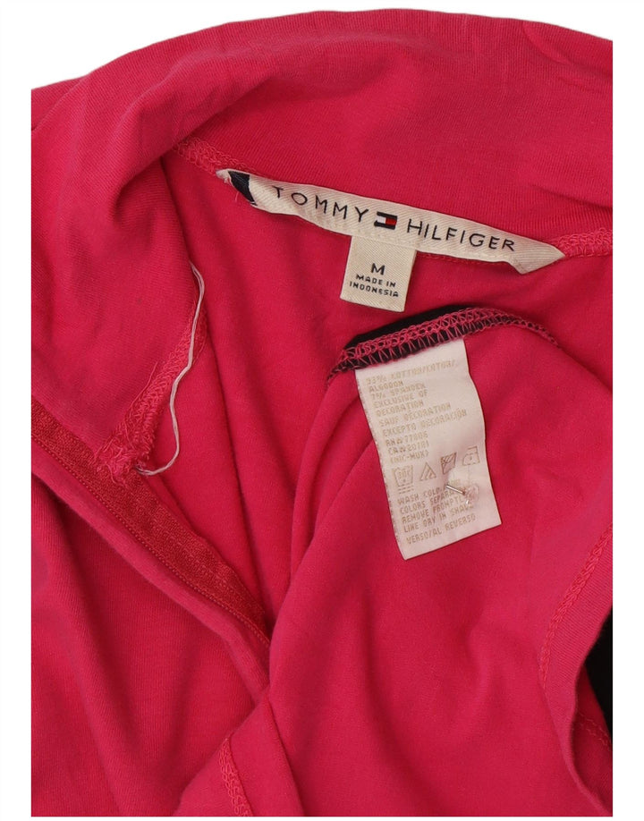 Tommy Hilfiger Dame Top Langærmet UK 12 Medium Pink Colourblock Sports