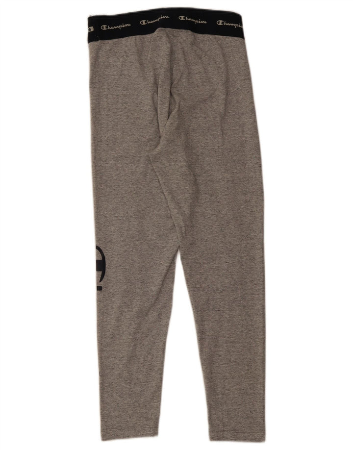 Champion Dame Grafiske Leggings UK 8 Small Grey Colourblock Bomuld