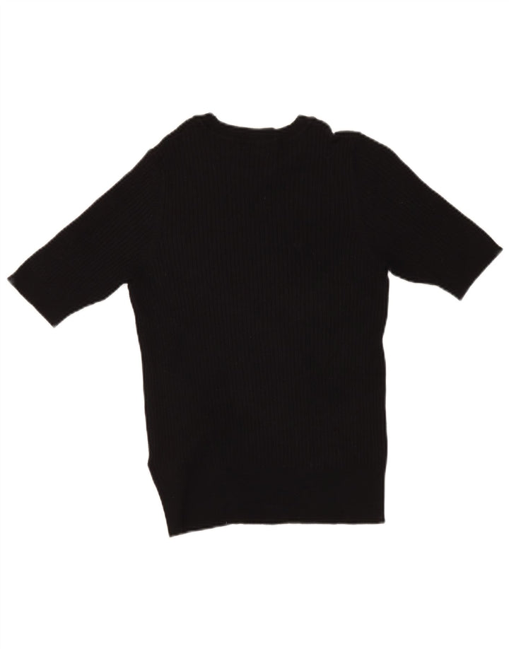 Marks & Spencer Dame Boat Neck Jumper Sweater UK 14 Medium Black