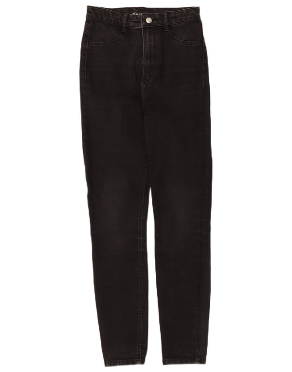 Zara Dame Skinny Jeans EU 36 XS W26 L27 Sort Bomuld