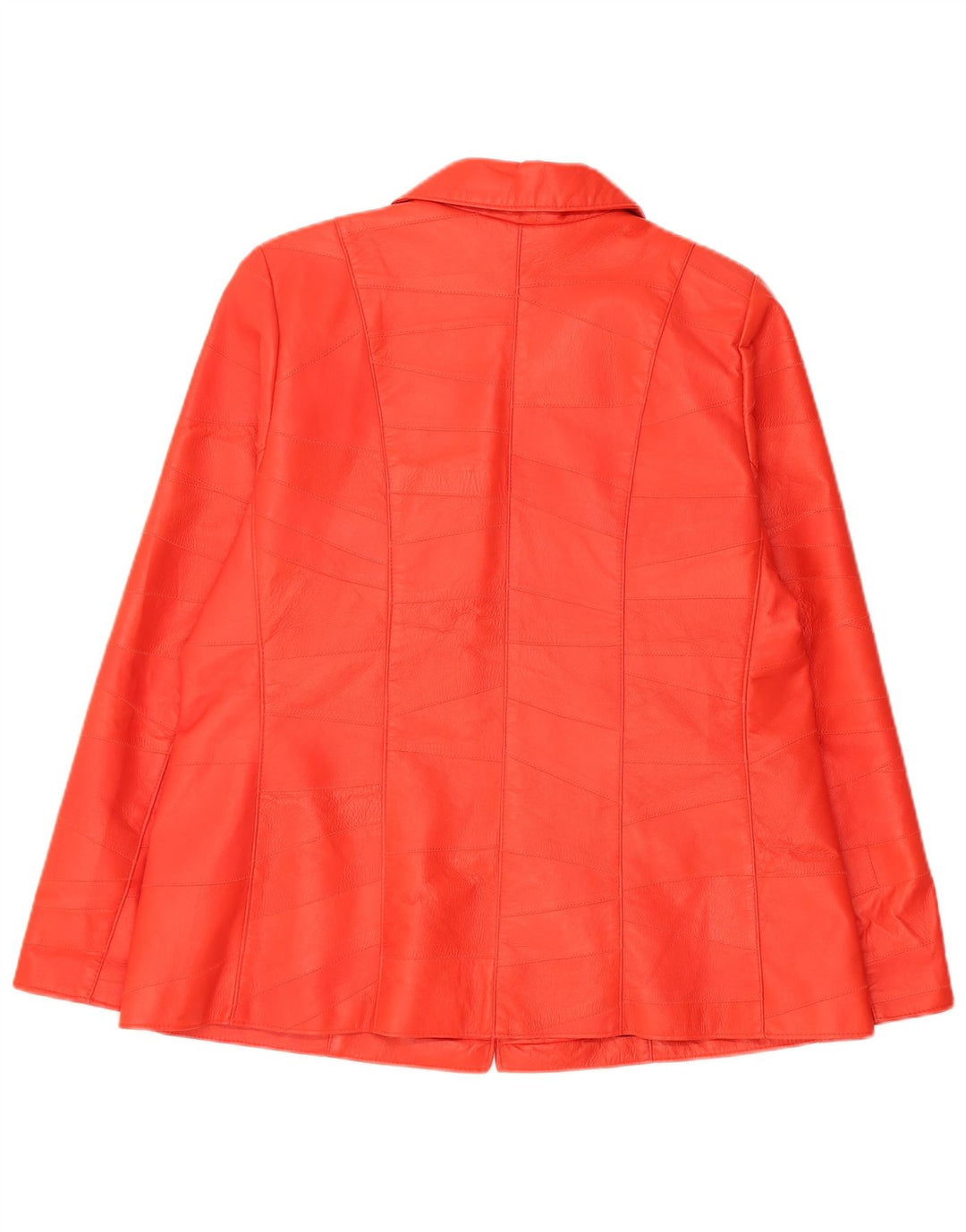 Vintage læderjakke til kvinder UK 20 2XL Rød Patchwork
