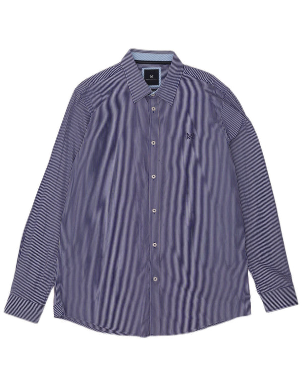 Crew Clothing Herre Slim Fit skjorte XL blå stribet bomuld