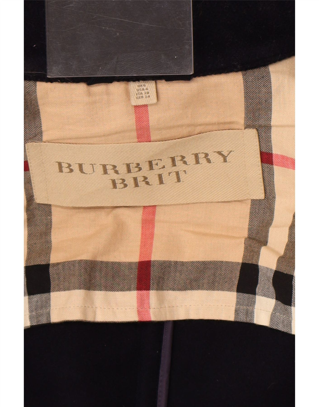 Burberry Dame Oversized Hooded Duffel Coat UK 6 XS Navy Blue Wool Classic