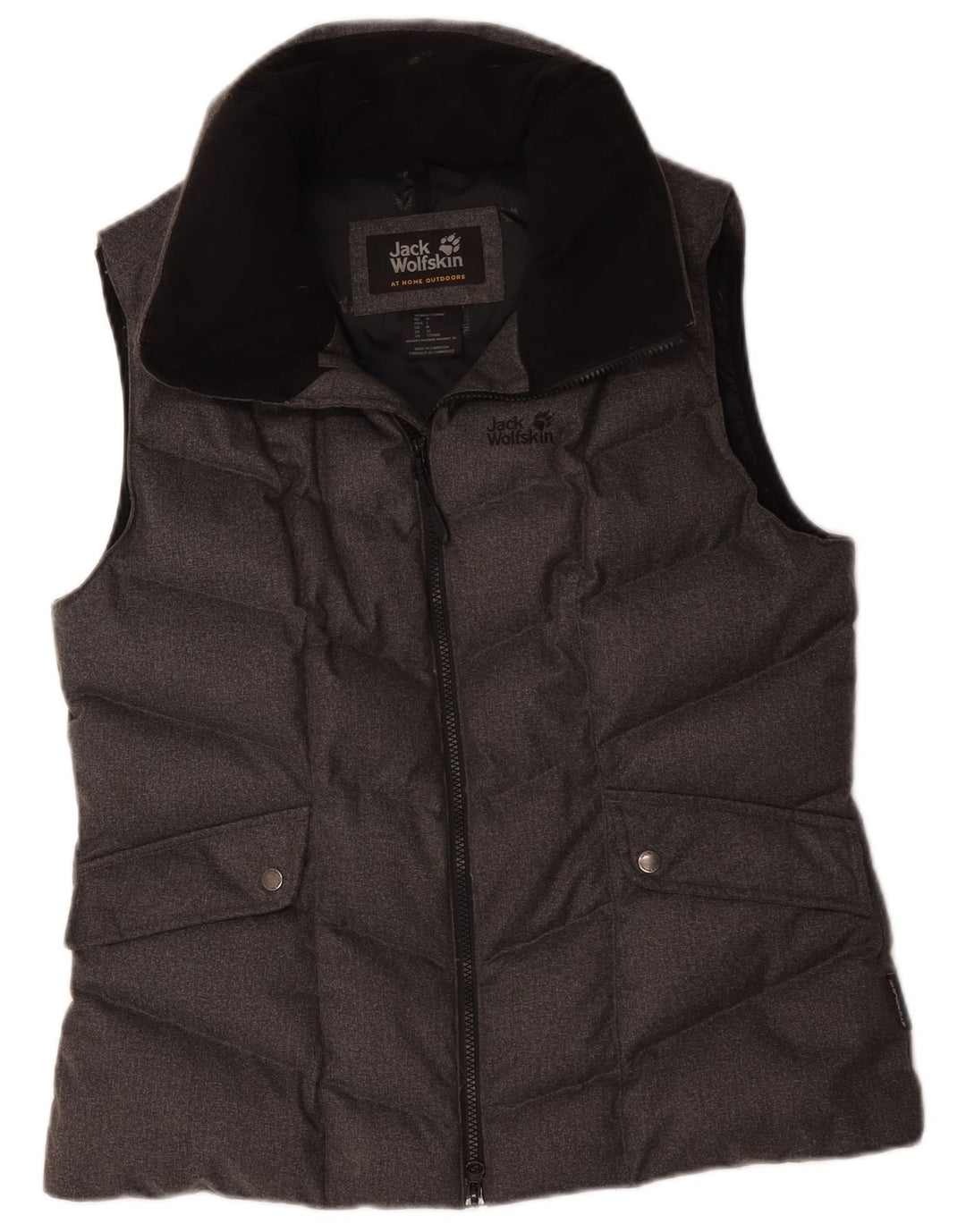 Jack Wolfskin Womens Polstret Gilet UK 12 Medium Grey Polyester