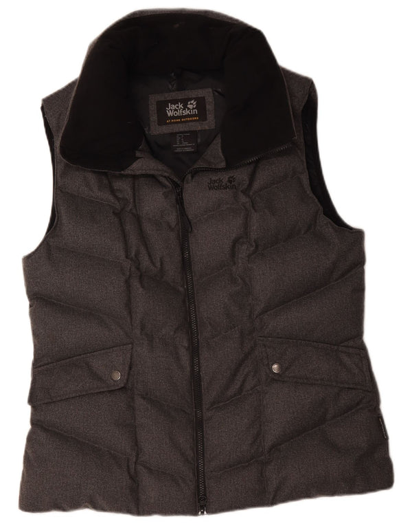 Jack Wolfskin Womens Polstret Gilet UK 12 Medium Grey Polyester